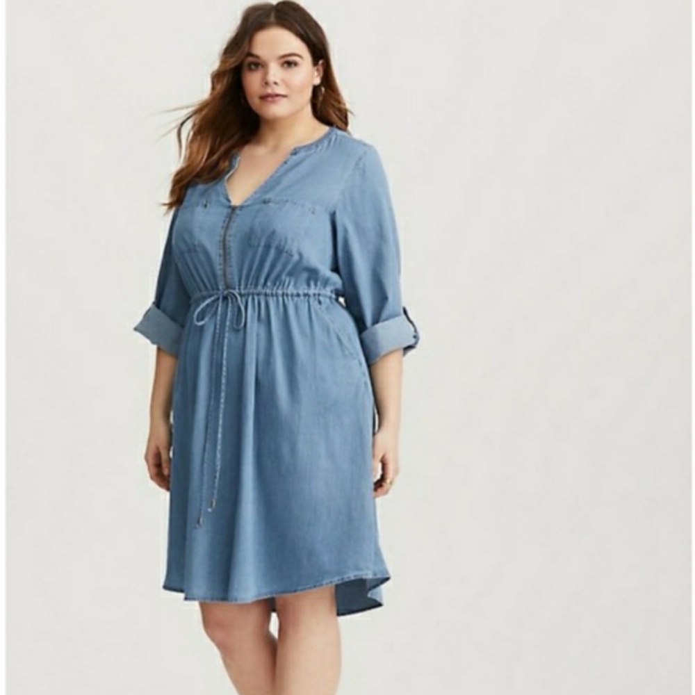 Torrid chambray dress.